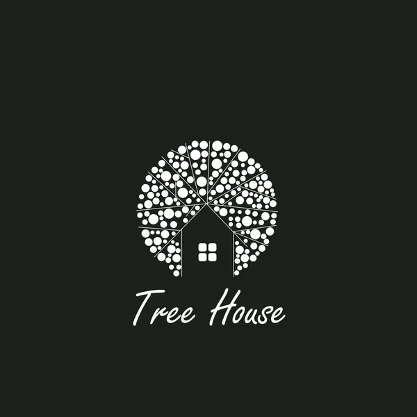 Dům na stromě logo — Stockový vektor