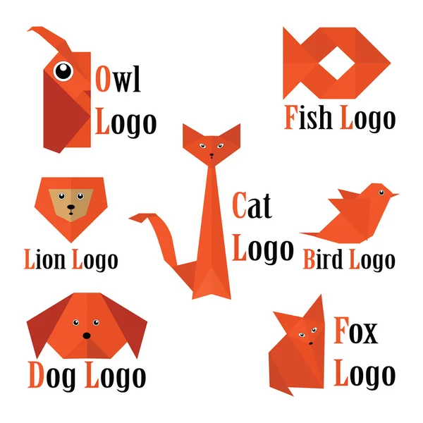 Origami stil vektör trendy hayvanlar logo
