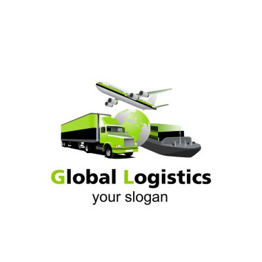 Global lojistik vektör logosu