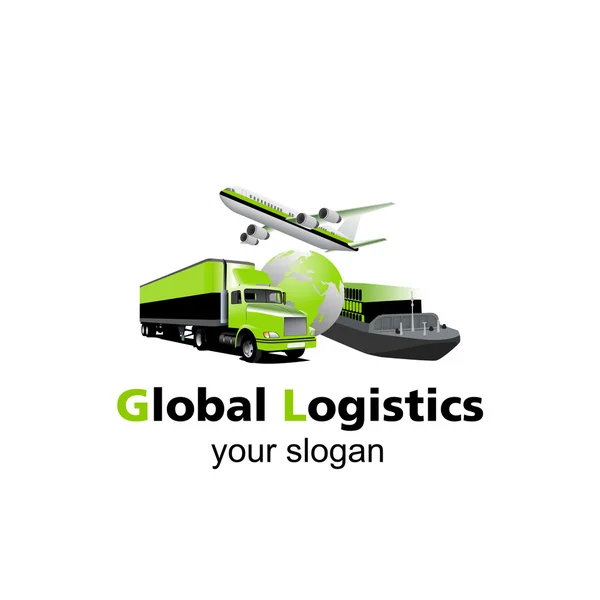 Globális logisztikai vektor logo — Stock Vector