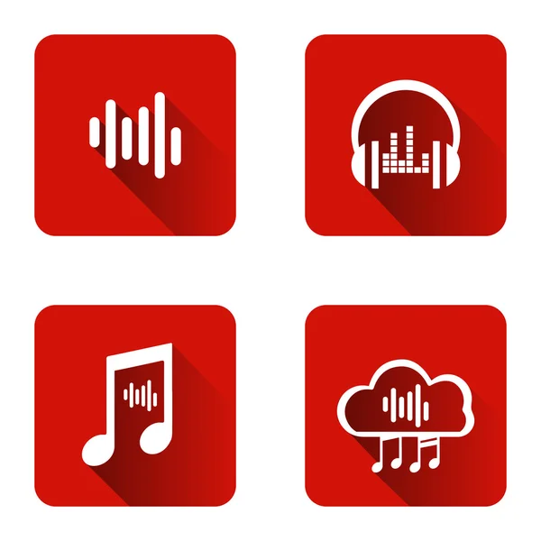 Set di icone per il servizio di streaming musicale — Vettoriale Stock