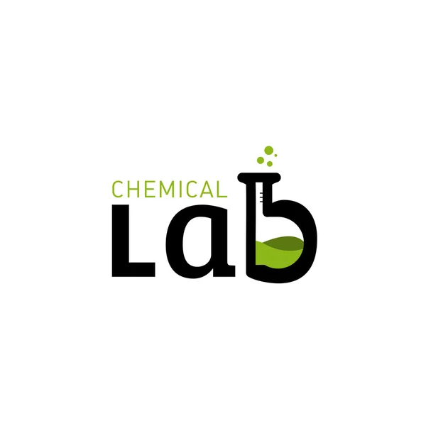 Логотип химической лаборатории. Буква B как стеклянные лампочки — стоковый вектор