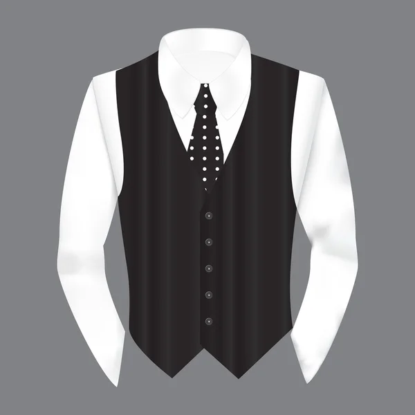 Gilet, camicia e cravatta in stile business — Vettoriale Stock