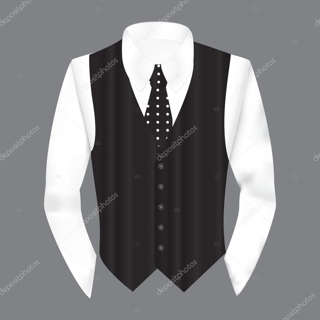 Vest, shirt and tie in business style