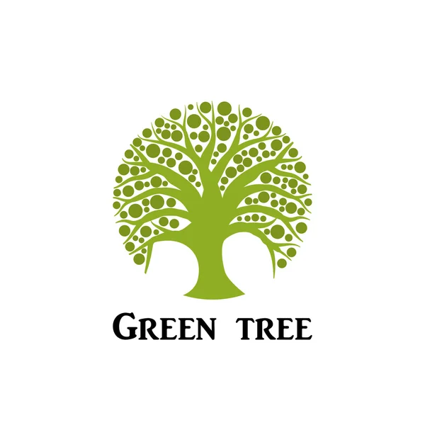 Groene boom cirkel pictogram — Stockvector