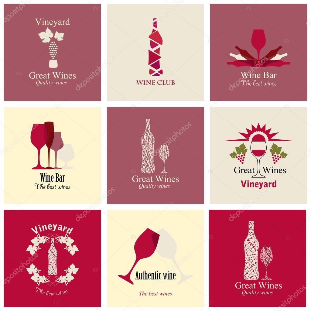 Set of icons for wine
