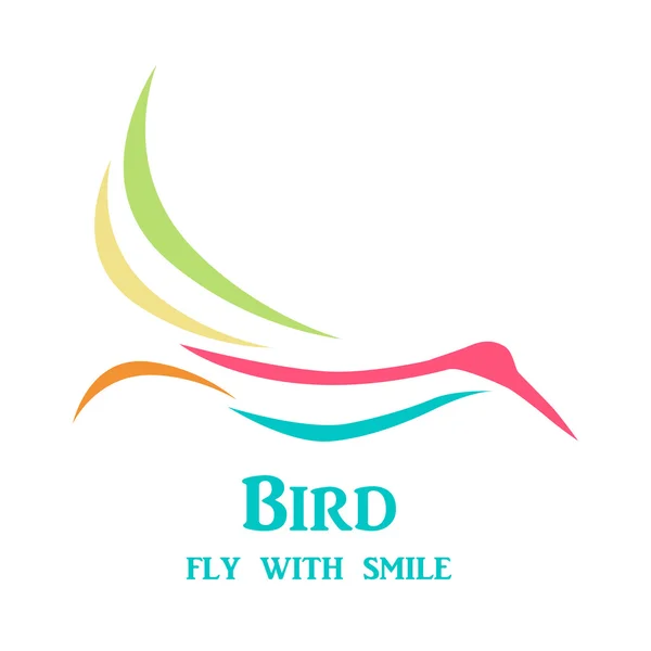 Oiseau volant coloré . — Image vectorielle