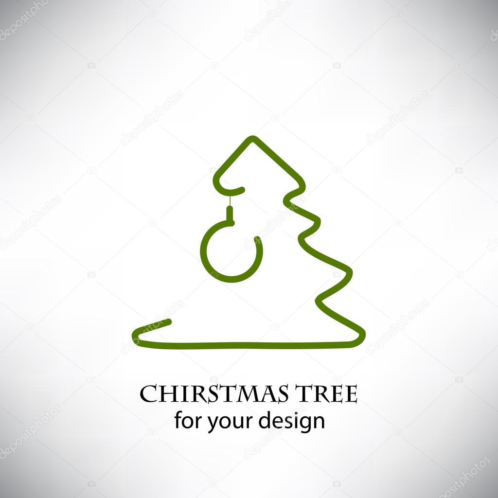 Christmas tree icon for your design. Vector