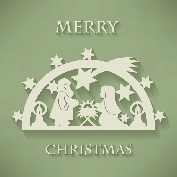 Doğum sahnesi. Noel arka plan kağıt kesme