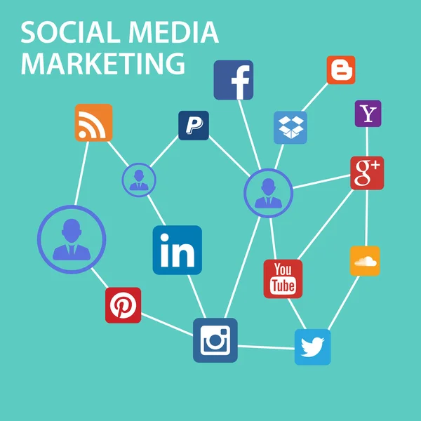 Marketing en redes sociales — Vector de stock