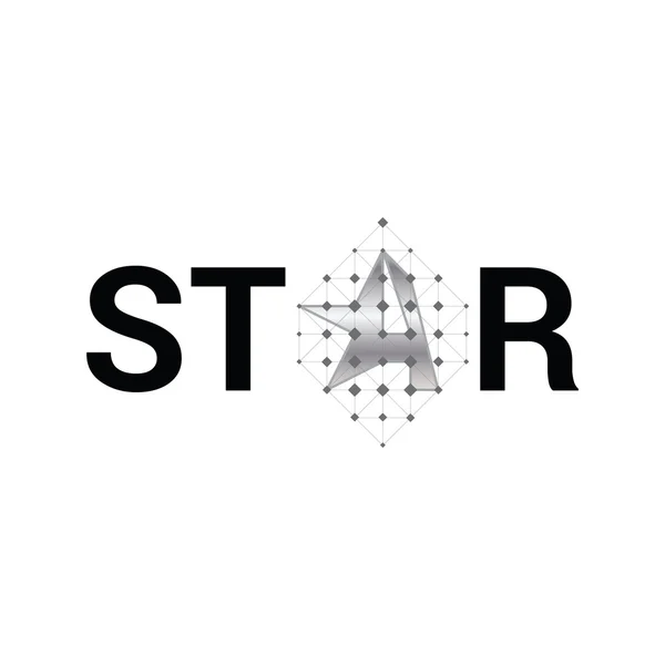 Star-vektor grafik siver symbol för företag — Stock vektor