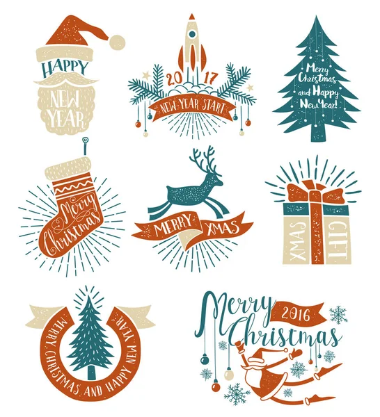 Logos vintage Noël — Image vectorielle