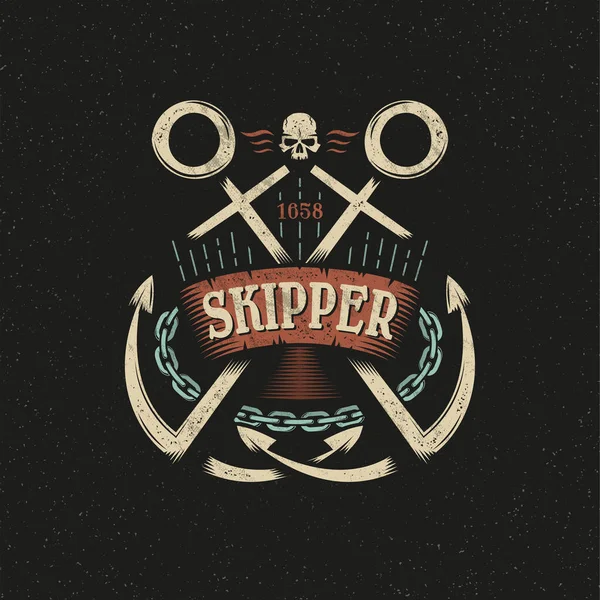 Логотип морской пехоты-хипстера — стоковый вектор