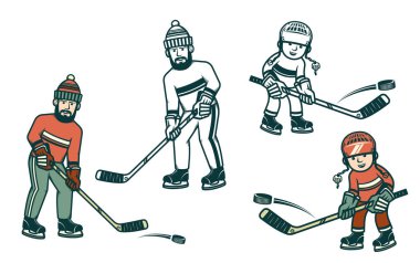 Erkek ve Erkek Hokey oyuncuları