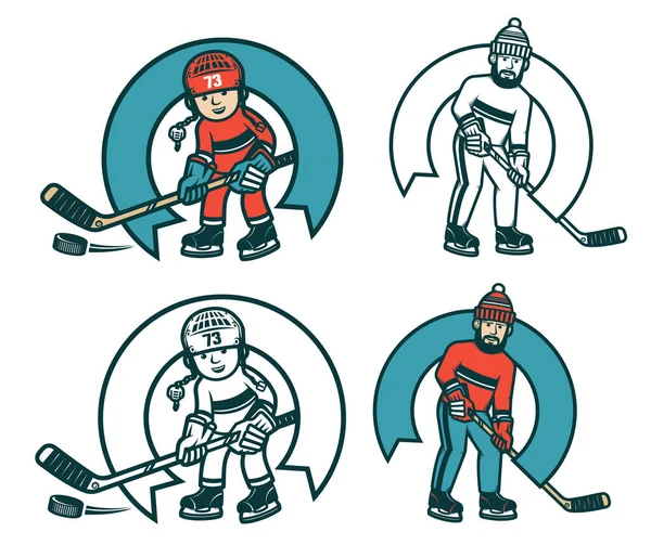 Hockey retro emblem for amateur club — Stock Photo, Image