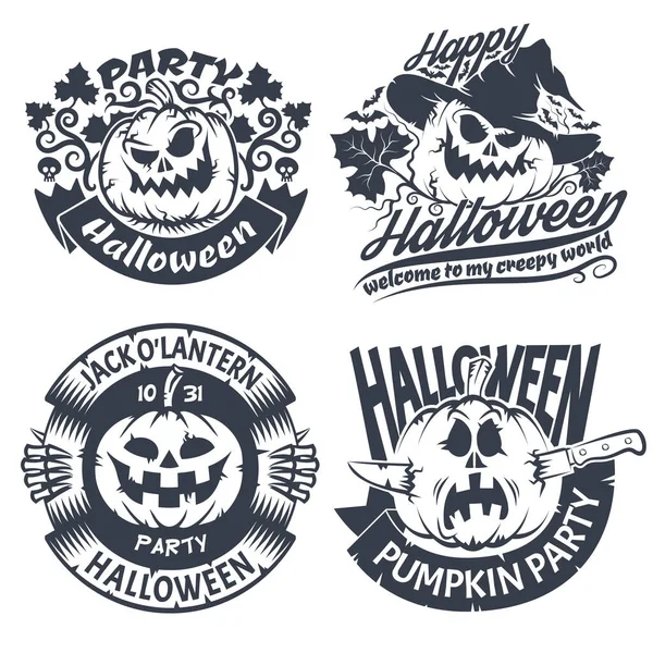 Conjunto de emblema de Halloween — Vetor de Stock