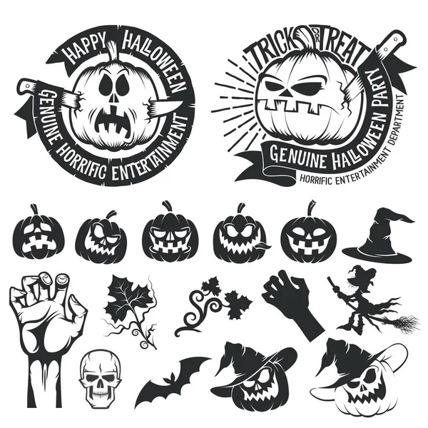 Jogo de Halloween de elementos e logotipos — Vetor de Stock