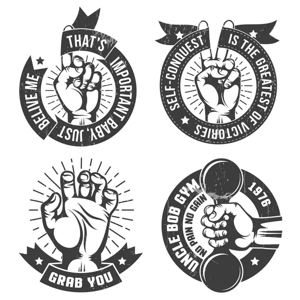 Логотипи з рукою — стоковий вектор