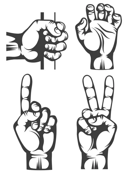 Hand gestures set — Stock Vector