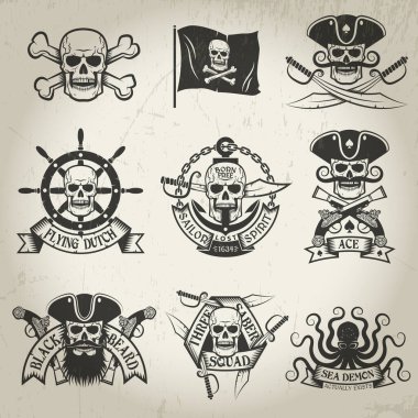 Korsan işaretleri ayarlandı. Jolly Roger