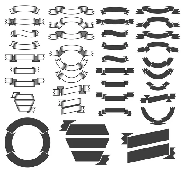 Heraldische spandoeken en linten — Stockvector