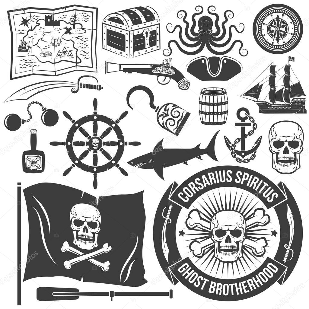 Set to create a logo of a pirate-style tattoos.