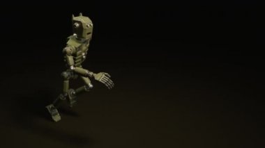 Bilim kurgu retro robotu çalışıyor