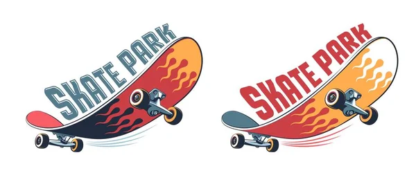 Skate logotipo dos desenhos animados vintage — Vetor de Stock