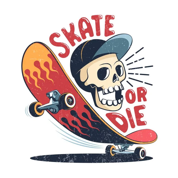 Скейт або помирати ретро логотип — стоковий вектор