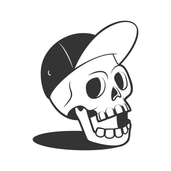 Skull in baseball cap — Stock Vector