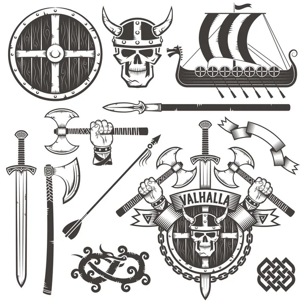 Герб викингов — стоковый вектор