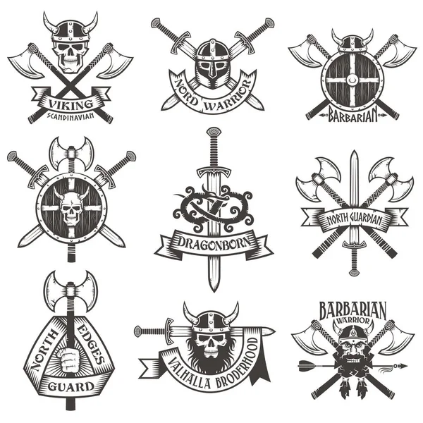 Вікінг логотип набору — стоковий вектор
