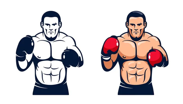 Boxer debout - illustration vectorielle rétro — Image vectorielle