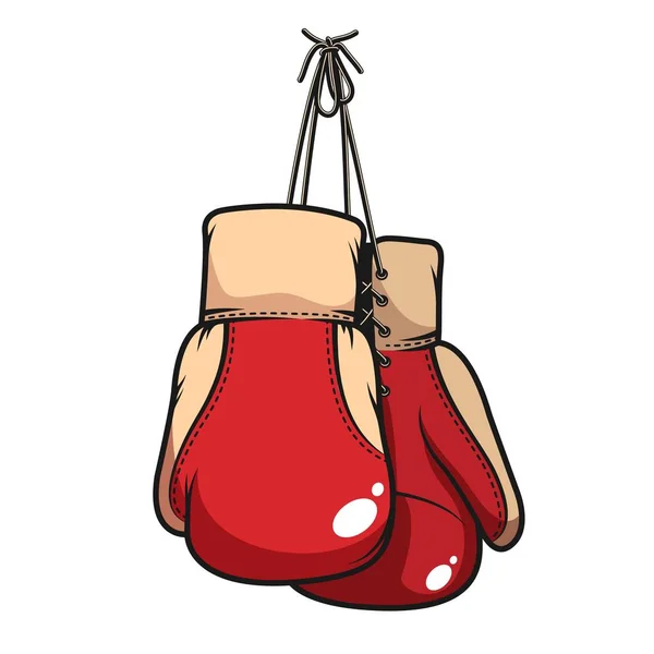Par de guantes de boxeo colgantes — Vector de stock