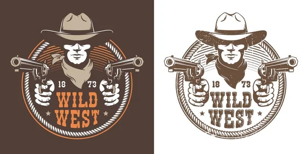 Cowboy fegyverekkel — Stock Vector