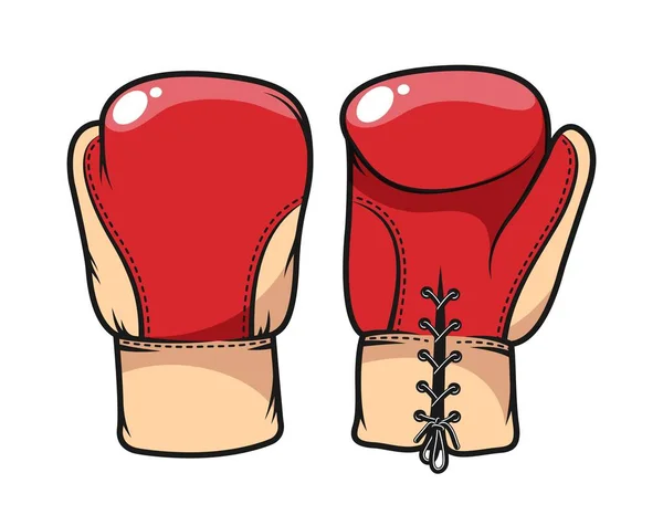 Luvas de boxe vermelhas em ambos os lados — Vetor de Stock