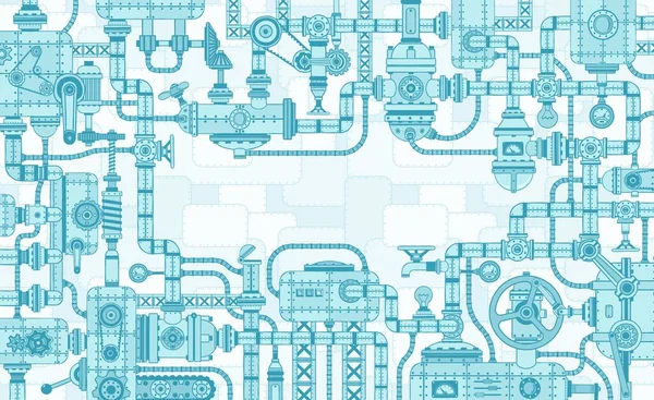 Encadrement complexe industriel des mécanismes — Image vectorielle