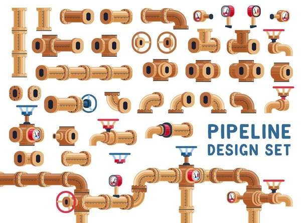 Set para diseño de tuberías — Archivo Imágenes Vectoriales