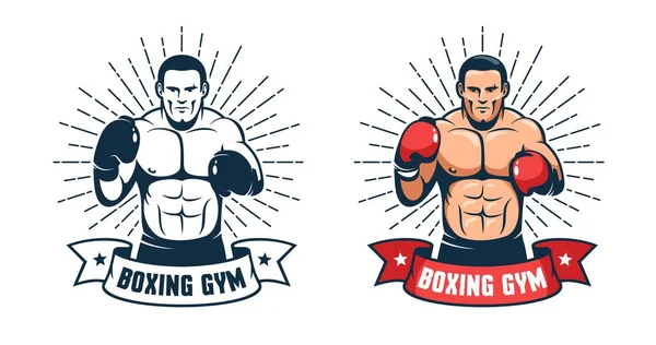 Boxe ginásio logotipo do vintage —  Vetores de Stock