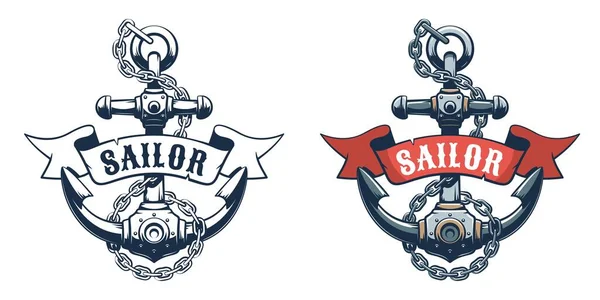 Логотип ретро якоря Seaman — стоковий вектор