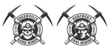 Coal miner vintage logo clipart