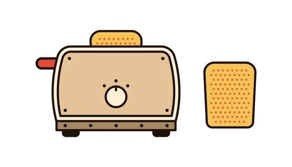 Simple toaster with toasted bread — Stock Vector