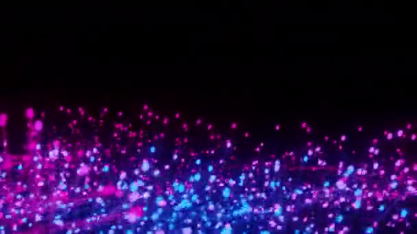 Abstrakte Welle glühender Mikropartikel — Stockvideo