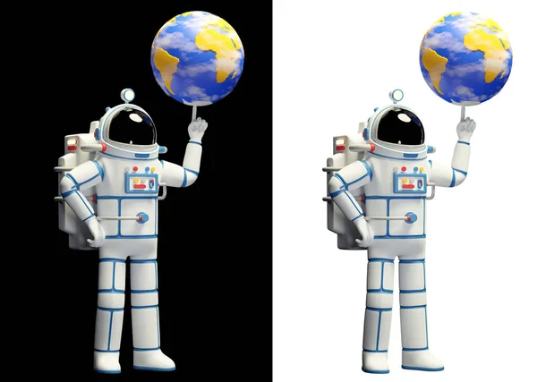 Raumfahrer und Planetenohr. Astronaut im Raumanzug — Stockfoto