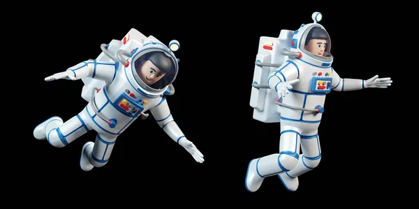 Astronaut i rymddräkt. Tecknad 3d rymdman — Stockfoto