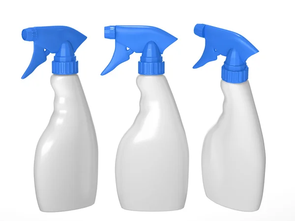 Blank spray bottle packaging set with clipping path — Stock Photo, Image