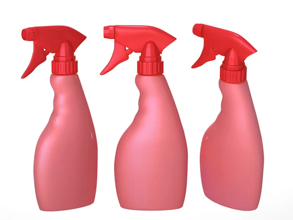Blank spray bottle packaging set with clipping path — Stock Photo, Image