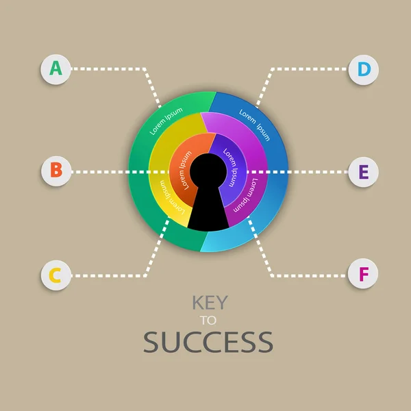 Progettazione infografica aziendale per un concetto chiave per il successo — Vettoriale Stock