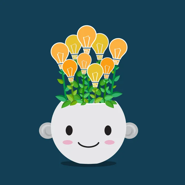 Glühbirnenpflanze im Smiley-Topf — Stockvektor