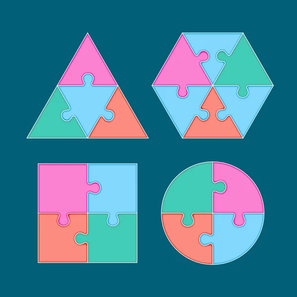 Jigsaw organiser à la forme de la géométrie — Image vectorielle
